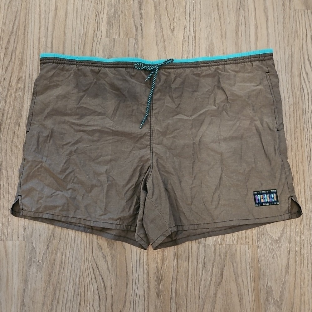 Overboard‎ Men's Bathing Suit Size 3XL Swim Trunks Gray Teal